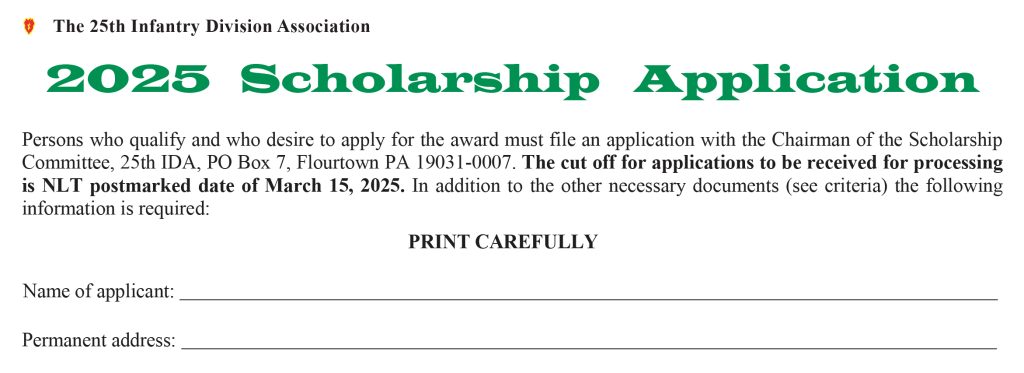 Image of the 2025 25th IDA Scholarship Application